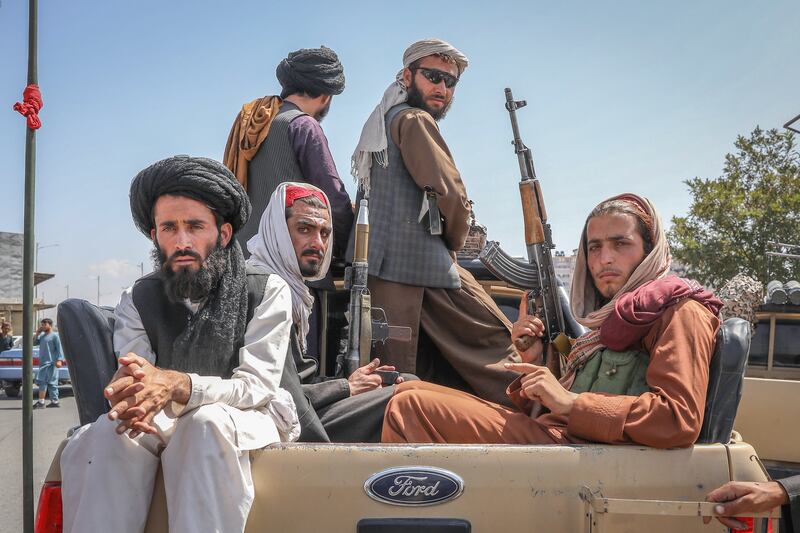 Taliban in Kabul on August 16. EPA