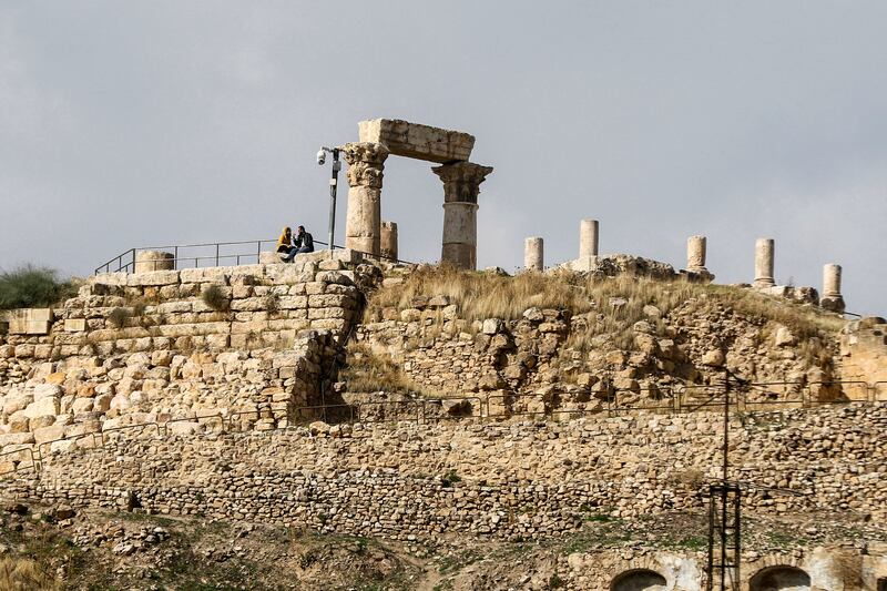 The Temple of Hercules at the Amman Citadel, where archaeological teams are looking learn more about the Jordanian capital's history. AFP