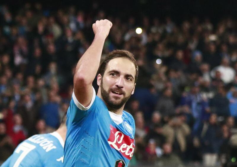 Gonzalo Higuain scored 36 Serie A goals for Napoli last season, breaking a 66-year-old record. Carlo Hermann / AFP