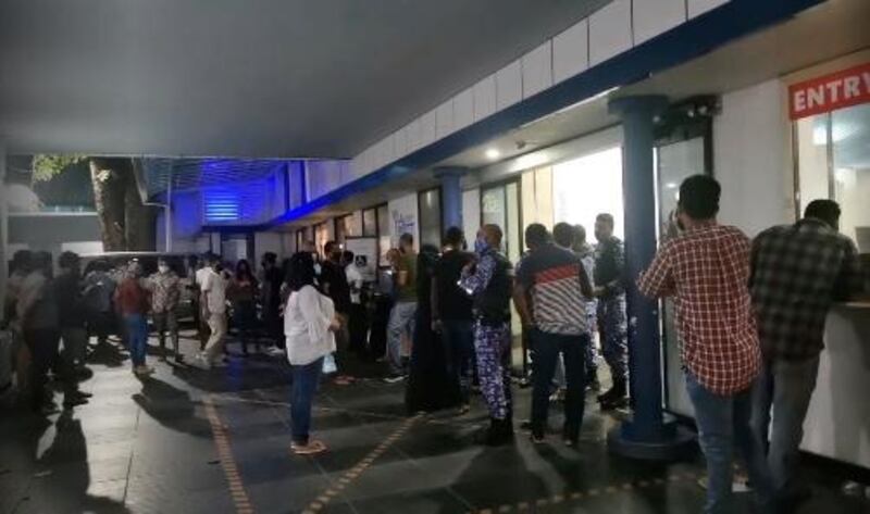 The entrance of ADK Hospital in this still image obtained from a social media video. adhadhu.com via Reuters