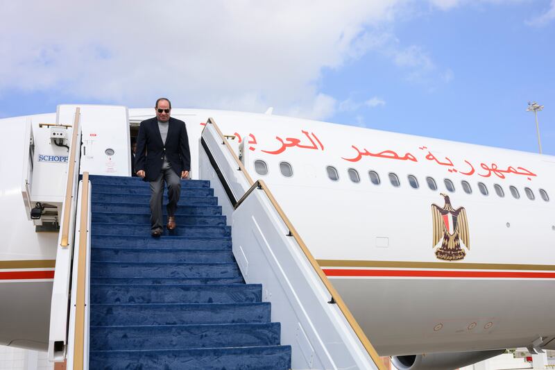 Egyptian President Abdel Fattah El Sisi arrives at the airport

