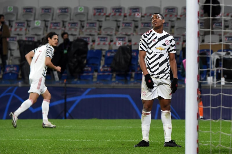 Anthony Martial of Manchester United during the match. Getty