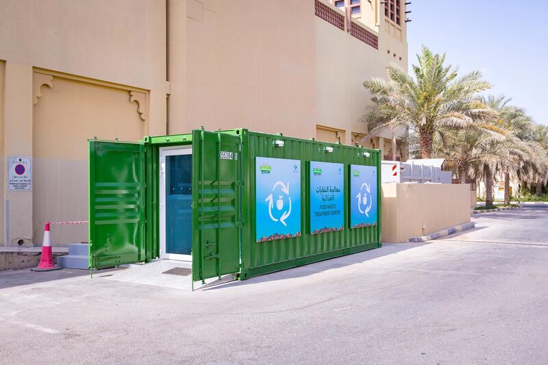 A shipping container-turned-waste management centre in Dubai's Sustainable City.  Courtesy Compost Baladi