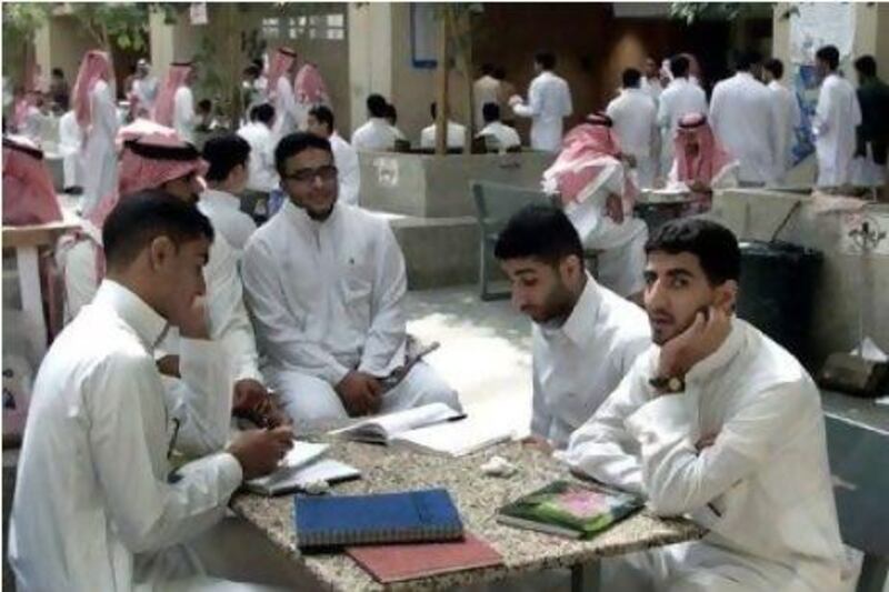 Saudi students at King Saud University in Riyadh. The kingdom faces a 33 per cent rise in its working-age population.