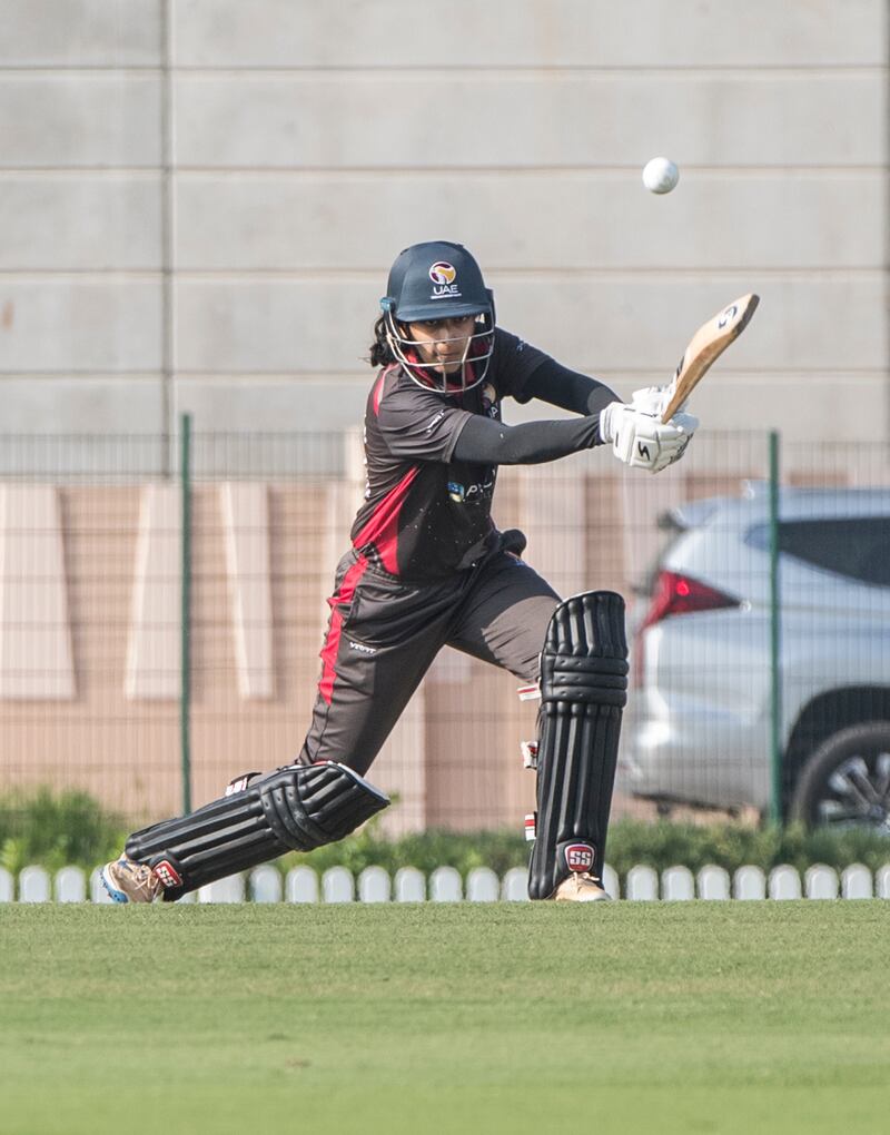 Theertha Satish batting for the UAE.