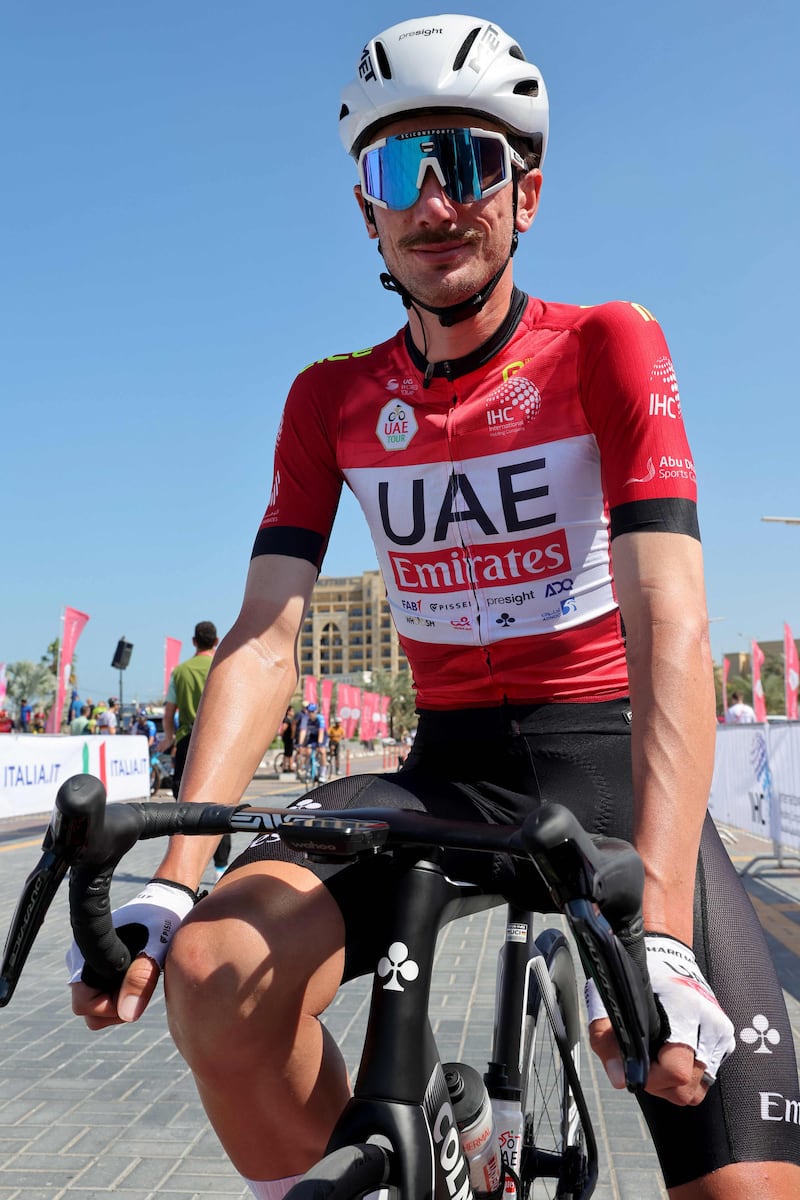 UAE Team Emirates rider Brandon McNulty was race leader at start of day. AFP