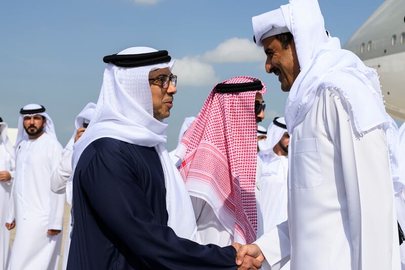 Sheikh Mansour bin Zayed and Sheikh Tamim 