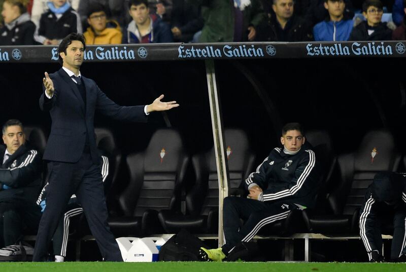 Real Madrid interim manager Santiago Solari on the touchline. AFP