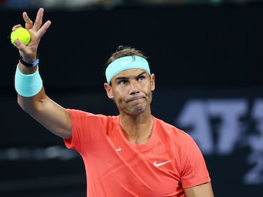 FILE - Rafael Nadal of Spain waves to the crowd in his match against Dominic Thiem of Austria during the Brisbane International tennis tournament in Brisbane, Australia, Tuesday, Jan.  2, 2024.  Rafael Nadal pulled out of the BNP Paribas Open on Wednesday night, March 6, 2024, a day before he was supposed to play his first official match in two months.  Nadal, a 22-time Grand Slam champion, posted the news on social media, writing that he was announcing the withdrawal “with great sadness. ” (AP Photo / Tertius Pickard, File)