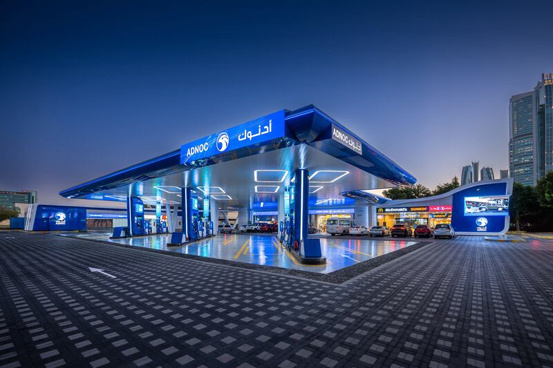 An Adnoc Distribution fuel station. The company said its first-quarter profit increased by 2.3 per cent on an annual basis. Photo: Adnoc Distribution