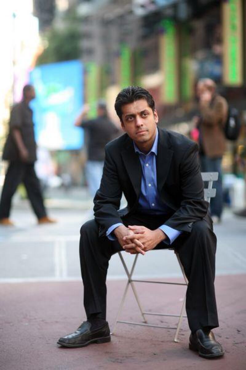 Playwright, Wajahat Ali, in New York City's Times Square.
Photo by Michael Falco *** Local Caption ***  wajahat3.jpg