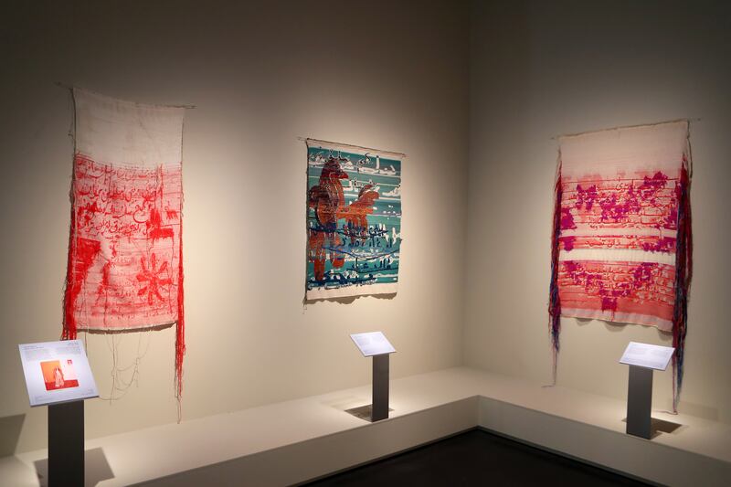 Emirati artist Hadeyeh Badri's work on display in the Poetry to Politics exhibition