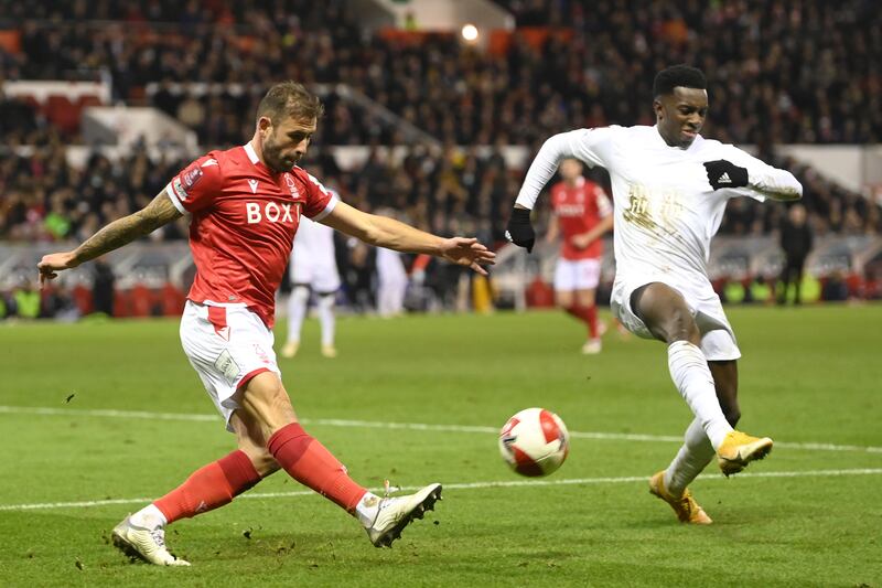 Centre-back: Steve Cook (Nottingham Forest) – A superb debut for the former Bournemouth captain as he helped prevent the 2020 winners Arsenal from having a shot on target. Getty Images