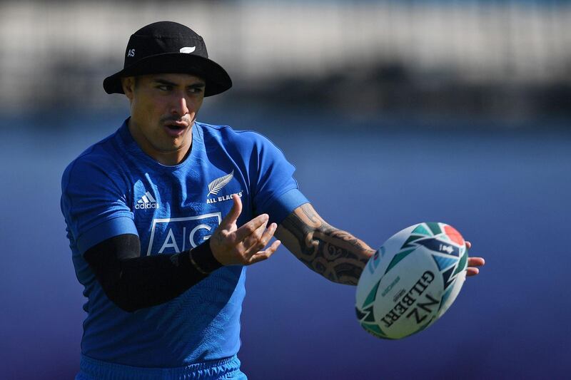 New Zealand's Aaron Smith takes part in a training session. AFP