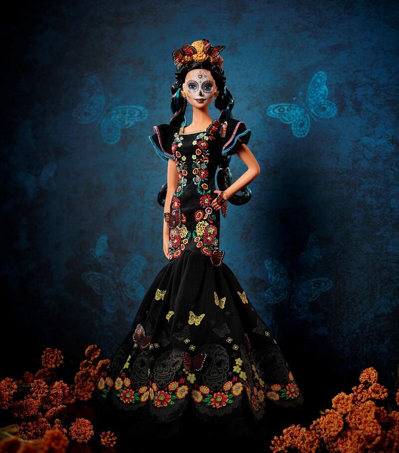 epa07798578 An undated handout picture made available by US company Mattel  on 27 August 2019, shows the new Barbie edition that will be launched to commemorate the Mexican Day of the Dead. The doll's makeup is based in the traditional Catrina, traditional Mexican icon of the Day of the Dead created by cartoonist Jose Guadalupe Posada back in 1912. Mexico celebrates the Day of the Dead, Dia de Muertos, on 02 November.  EPA/PAUL JORDAN / MATTEL / HANDOUT  HANDOUT EDITORIAL USE ONLY/NO SALES/NO ARCHIVES
