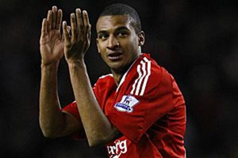 David Ngog acknowledges the Anfield crowd as he is substituted. He scored one and created another in Liverpool's 2-0 win against Sunderland.