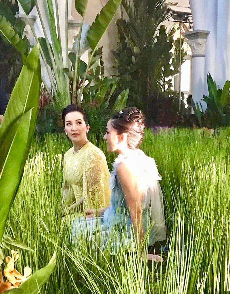 Kris Aquino on the 'Crazy Rich Asians' set in a Michael Cinco gown:  Aquino has lavished praise on Cinco in interviews and on social media. 'Thank you to "the" Michael Cinco for making me a gown truly befitting a princess,' she said recently. 'Based in Dubai, Michael is our very own - he originally came from Samar. This movie gave me that special opportunity to make us Filipinos feel good about ourselves and our contribution to the global workforce.'