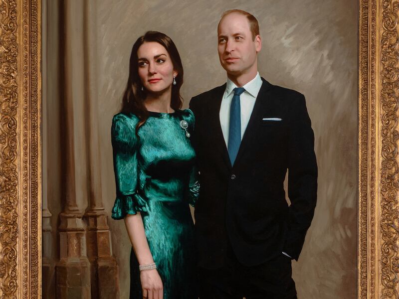 The new portrait of Prince William and Kate was painted by British portrait artist Jamie Coreth. Reuters