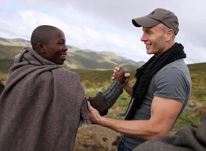 Thomas Woolf, right, with Joseph, one of the Herd Boys that Sentebale supports with an education via night schools that follow these nomadic shepherds around the mountains of in Lesotho, South Africa. Courtesy Thomas Woolf