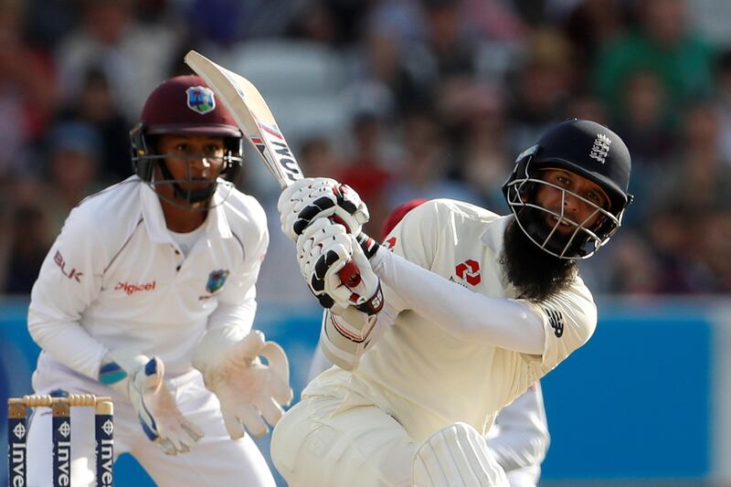 Cricket - England vs West Indies - Second Test - Leeds, Britain - August 28, 2017   England's Moeen Ali is dismissed   Action Images via Reuters/Lee Smith