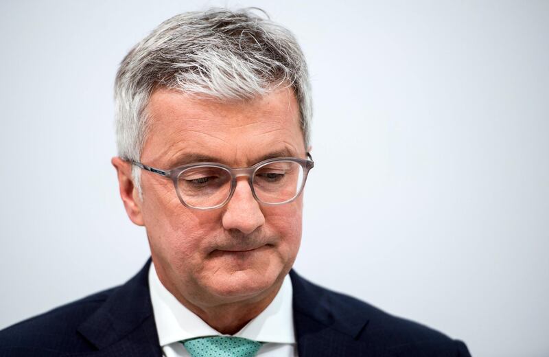 epa06800166 (FILE) - CEO of Audi AG, Rupert Stadler, prior to the beginning of the annual General Meeting of Audi AG in Ingolstadt, Bavaria, Germany, 09 May 2018 (reissued 11 June 2018). According to reports, public prosecutors on 11 June 2018 raided the home of Audi CEO Rupert Stadler to gather evidence in the Diesel emission scandal. Stadler is suspected of fraud and denies any wrongdoing.  EPA/LUKAS BARTH