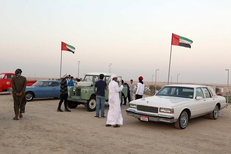 Classic cars on display at the Al Dhafra Festival. Courtesy Cultural programs and Heritage festivals committee