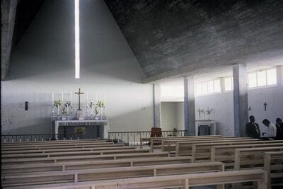 Inside St Joseph's Church on Abu Dhabi's Corniche, taken in the mid-1960s. Courtesy: St Joseph's