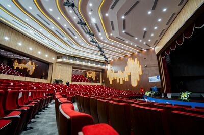 Mosul University's Theatre Hall features state-of-the-art equipment for digital projections, surround sound system and perforated wall panels for acoustic enhancement. Photo: UNDP