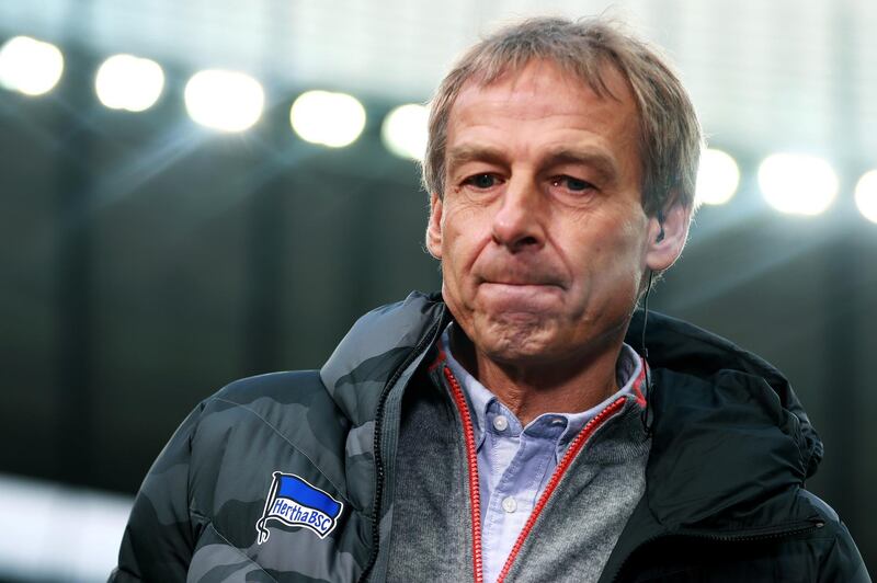 Jurgen Klinsmann felt a lack of trust from the Hertha hierarchy. EPA