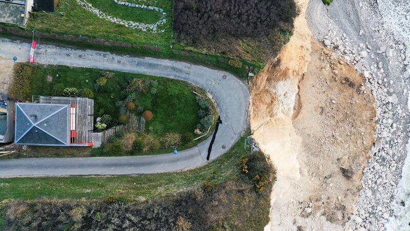 Part of Cap Fagnet cliff crashed into the sea due to coastal erosion, in Fecamp, France. Reuters