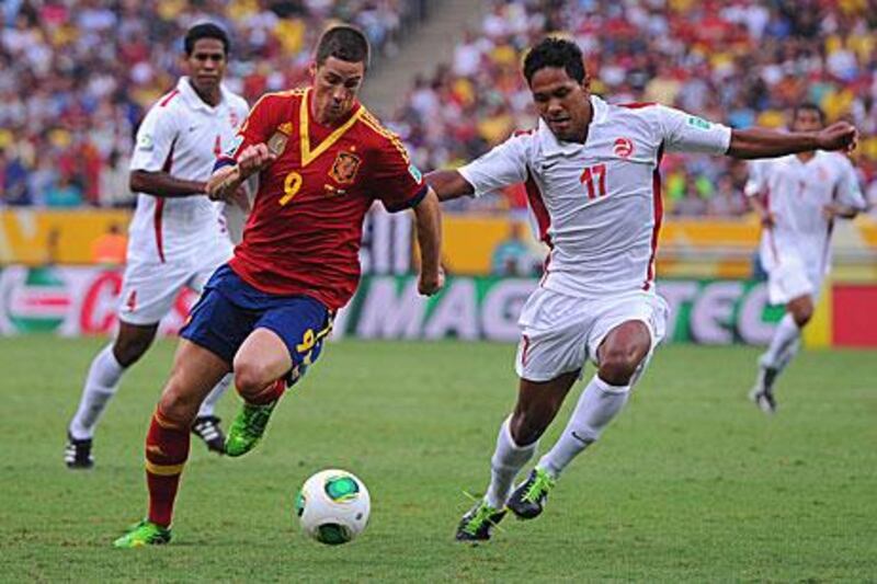 Fernando Torres, the striker, left, scored four goals in Spain's 10-0 win against Tahiti at the Confederations Cup in Brazil. Michael Regan / Getty Images