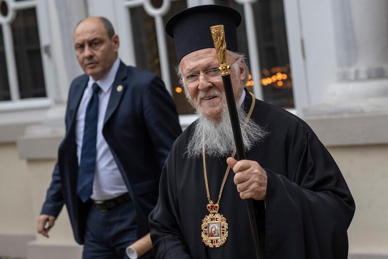 epa07235699 Ecumenical Patriarch and Archbishop of Constantinople Bartholomew I, a spiritual leader of the Orthodox Christian around the world, leaves to St George Church in Istanbul, Turkey, 16 December 2018. Bishop of the Ukrainian Orthodox Church of the Kyiv Patriarchate, Metropolitan of Pereiaslav and Bila Tserkva Epifaniy (Serhiy Dumenko) has been elected head of the local Orthodox Church in Ukraine at the unification council of the Ukrainian Orthodox churches on 15 December 2018. The Holy Synod announced its decision that the Ecumenical Patriarchate would proceed to grant autocephaly to the Church of Ukraine on 11 October 2018.  EPA/SEDAT SUNA