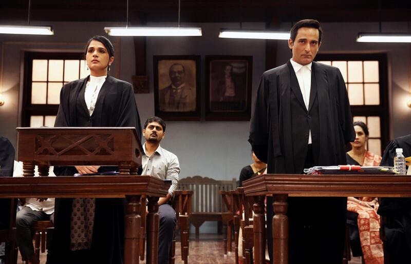 Akshaye Khanna‎, right and ‎Richa Chadda in 'Section 375'. Panorama Studios