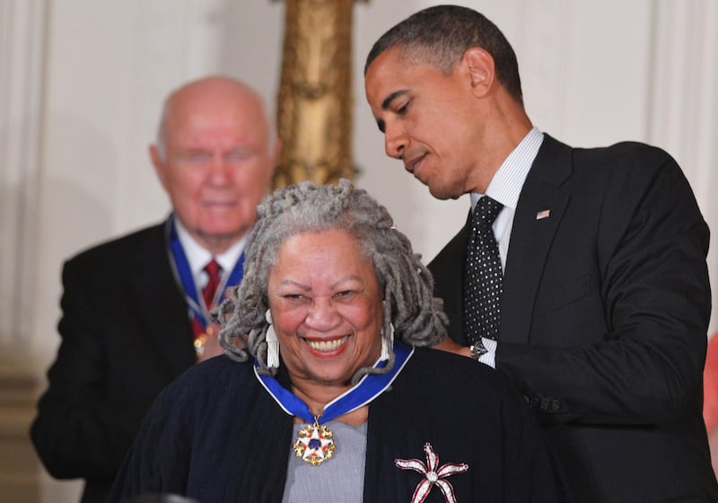 Then US President Barack Obama presents the Presidential Medal of Freedom to authorMorrison during a ceremony at the White House in Washington, DC, in 2012. AFP