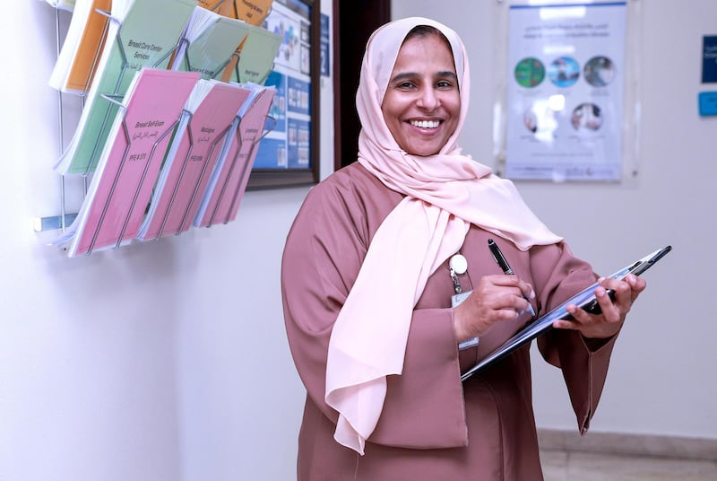 Abu Dhabi, United Arab Emirates, October 4, 2020.  Dr. Mouza Al Ameri, Head of Breast Cancer Centre, Tawam Hospital, Al Ain. 
Victor Besa/The National
Section:  NA
Reporter:  Haneen Dajani