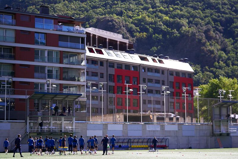 England during the training session in Andorra. Getty
