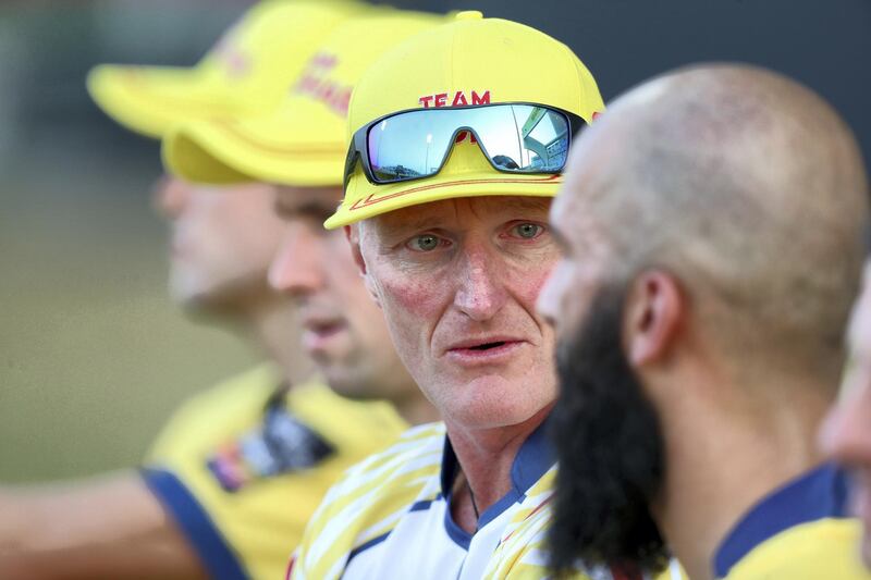 Abu Dhabi, United Arab Emirates - November 17, 2019: Abu Dhabi coach Dougie Brown during the game between Team Abu Dhabi and The Northern Warriors in the Abu Dhabi T10 league. Sunday the 17th of November 2019. Zayed Cricket Stadium, Abu Dhabi. Chris Whiteoak / The National