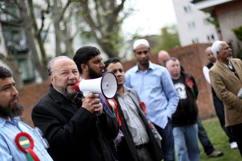 George Galloway, the Respect Party MP, campaigns in London's East End.