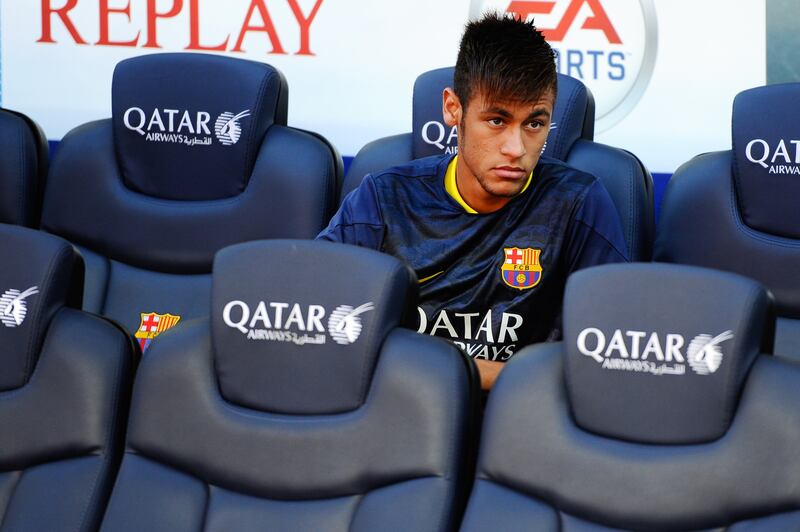 Now 21, Neymar readies himself for his Barcelona debut against Levante in August 2013. Getty