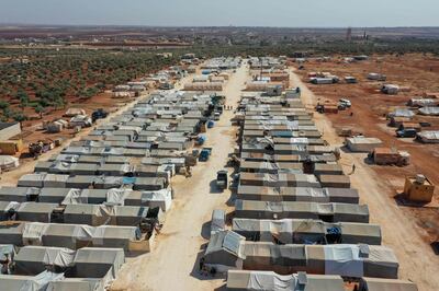 A camp for internally displaced people in the town of Maarrat Misrin in Syria. AFP