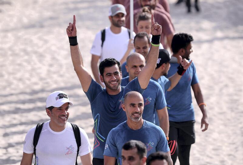 Dubai, United Arab Emirates - March 04, 2019: Contestants arrive for the men's heats at the Goverment Games 2019. Thursday the 4th of April 2019. Kite Beach, Dubai. Chris Whiteoak / The National