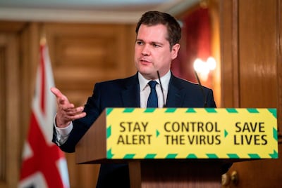 A handout image released by 10 Downing Street, shows Britain's Housing, Communities and Local Government Secretary Robert Jenrick speaking at a remote press conference to update the nation on the COVID-19 pandemic, inside 10 Downing Street in central London on May 31, 2020.  - RESTRICTED TO EDITORIAL USE - MANDATORY CREDIT "AFP PHOTO / 10 DOWNING STREET / PIPPA FOWLES" - NO MARKETING - NO ADVERTISING CAMPAIGNS - DISTRIBUTED AS A SERVICE TO CLIENTS
 / AFP / 10 Downing Street / Pippa FOWLES / RESTRICTED TO EDITORIAL USE - MANDATORY CREDIT "AFP PHOTO / 10 DOWNING STREET / PIPPA FOWLES" - NO MARKETING - NO ADVERTISING CAMPAIGNS - DISTRIBUTED AS A SERVICE TO CLIENTS
