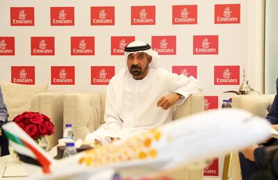 Sheikh Ahmed bin Saeed Al Maktoum, chief executive of the Emirates Group. Pawan Singh / The National