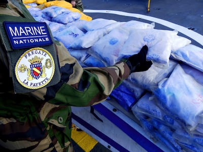 French Navy forces played a key role in the international effort to defeat drug smugglers. Courtesy Combined Maritime Forces.