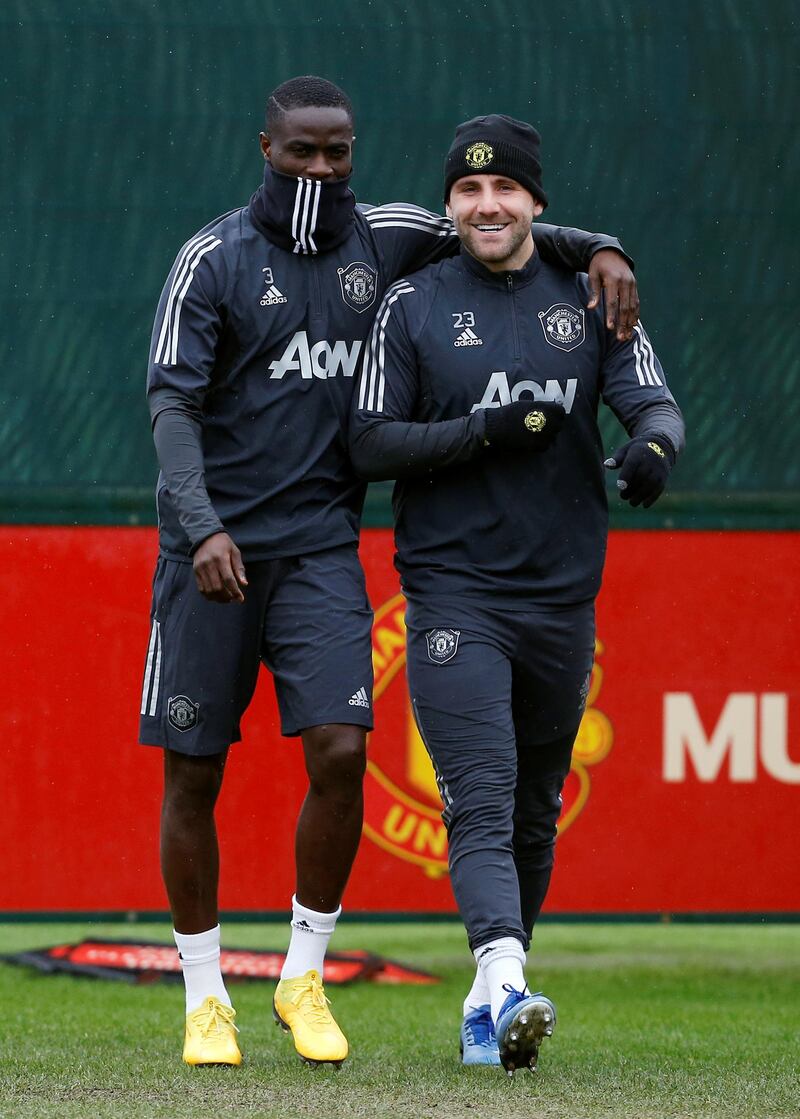 Manchester United's Luke Shaw, right, and Eric Bailly. Reuters