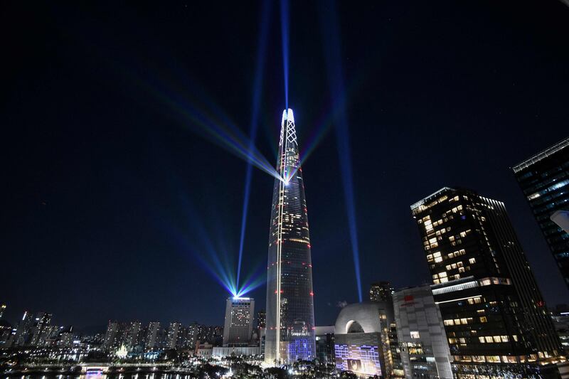 5th - Lotte World Tower, Seoul, South Korea, 554m.   AFP