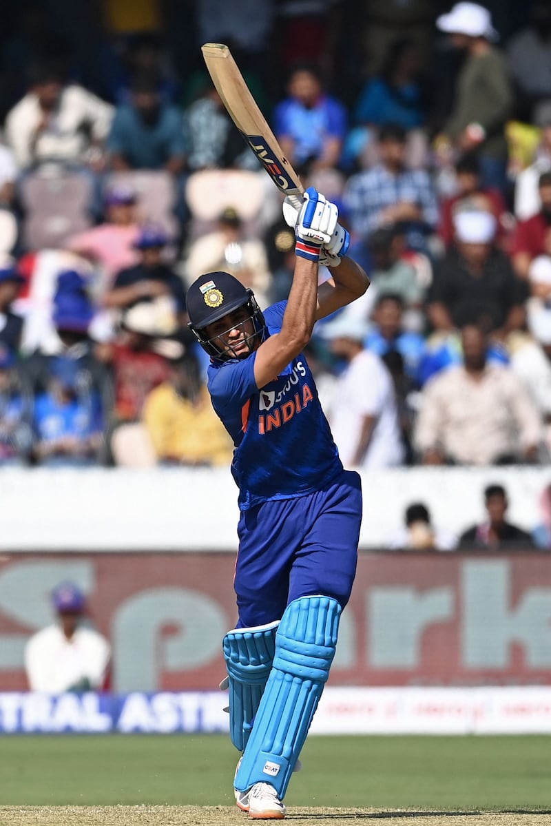 India's Shubman Gill hit a total of 28 boundaries on Wednesday. AFP