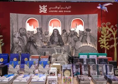 The Louvre Abu Dhabi stand at the Abu Dhabi International Book Fair. Victor Besa / The National
