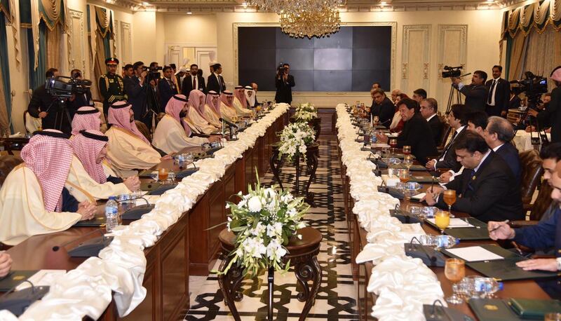 Pakistan expects to sign agreements worth up to $20bn with Saudi Arabia, and $10bn with UAE. EPA