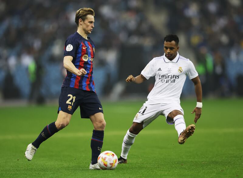 Frenkie de Jong 8 - Box to box. Attacked yet dropped deep alongside Busquets when needed. Worked well with Gavi and Pedri, the best example being when he won the ball in the middle and started the move which led to the second. Complete performance. Getty Images